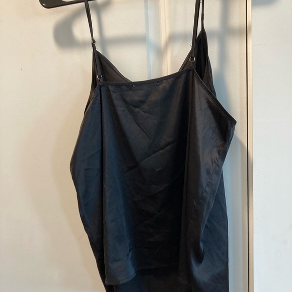 Black Asymmetrical Sleeveless Camisole Top and cream Blouse - Picture 1 of 7